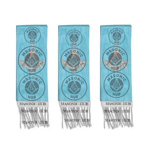 Freemason Light Blue Bible Marker Ribbons with Embroidered Square & Compass Masonic Hub
