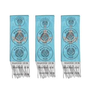 Freemason Light Blue Bible Marker Ribbons with Embroidered Square & Compass Masonic Hub
