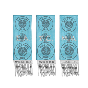 Freemason Light Blue Bible Marker Ribbons with Embroidered Square & Compass Masonic Hub