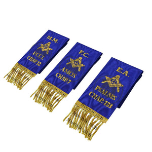 Masonic Blue Lodge Bible Markers Set of 3 – Hand Embroidered EA, FC & MM Masonic Hub