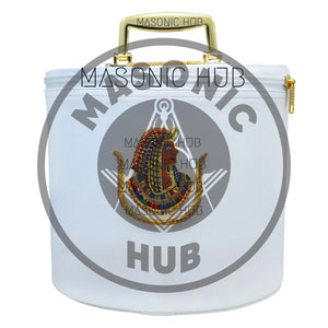 Handmade White Fez Case for Daughters of Isis – Premium Masonic Regalia Storage Masonic Hub