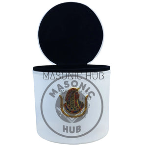 Handmade White Fez Case for Daughters of Isis – Premium Masonic Regalia Storage Masonic Hub