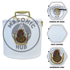 Handmade White Fez Case for Daughters of Isis – Premium Masonic Regalia Storage Masonic Hub