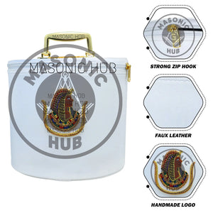 Handmade White Fez Case for Daughters of Isis – Premium Masonic Regalia Storage Masonic Hub