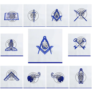 Texas Regulation Masonic Officer Apron Set – Blue Lodge Regalia (11 Pieces) Silk Threads Embroidered Masonic Hub