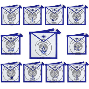 Texas Regulation Masonic Officer Apron Set – Blue Lodge Regalia (11 Pieces) Silk Threads Embroidered Masonic Hub