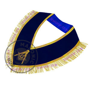 Masonic Master Mason Collar – Blue Velvet Blue Lodge Officer Freemason Regalia Masonic Hub