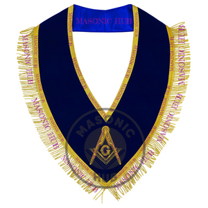 Masonic Master Mason Collar – Blue Velvet Blue Lodge Officer Freemason Regalia Masonic Hub
