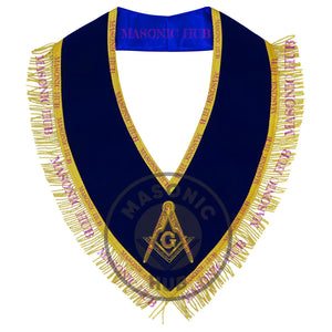 Masonic Master Mason Collar – Blue Velvet Blue Lodge Officer Freemason Regalia Masonic Hub