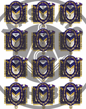 Grand Lodge Officer Aprons Set of 12 – Freemason Lambskin Regalia with Gold Bullion Hand Embroidery, Chain Collars, Jewels & Cuffs Masonic Hub