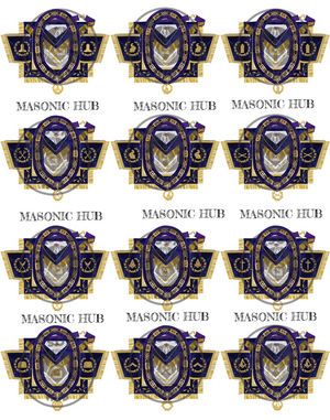 Grand Lodge Officer Aprons Set of 12 – Freemason Lambskin Regalia with Gold Bullion Hand Embroidery, Chain Collars, Jewels & Cuffs Masonic Hub