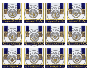 Grand Lodge Officer Aprons Set of 12 – Freemason Lambskin Regalia with Gold Bullion Hand Embroidery, Chain Collars, Jewels & Cuffs Masonic Hub