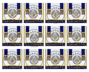Grand Lodge Officer Aprons Set of 12 – Freemason Lambskin Regalia with Gold Bullion Hand Embroidery, Chain Collars & Jewels Masonic Hub