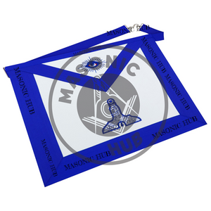 Masonic Blue Lodge Handmade Senior Warden Lambskin Apron with Chain Collar+Jewel Masonic Hub