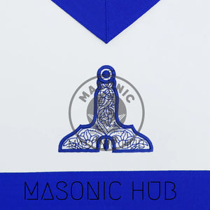 Masonic Blue Lodge Handmade Senior Warden Lambskin Apron with Chain Collar+Jewel Masonic Hub