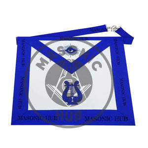 Masonic Blue Lodge Officer Handmade Musician Lambskin Apron with All-Seeing Eye Masonic Hub