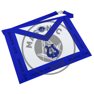 Masonic Blue Lodge Officer Handmade Musician Lambskin Apron with All-Seeing Eye Masonic Hub
