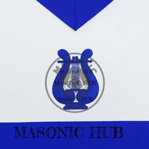 Masonic Blue Lodge Officer Handmade Musician Lambskin Apron with All-Seeing Eye Masonic Hub