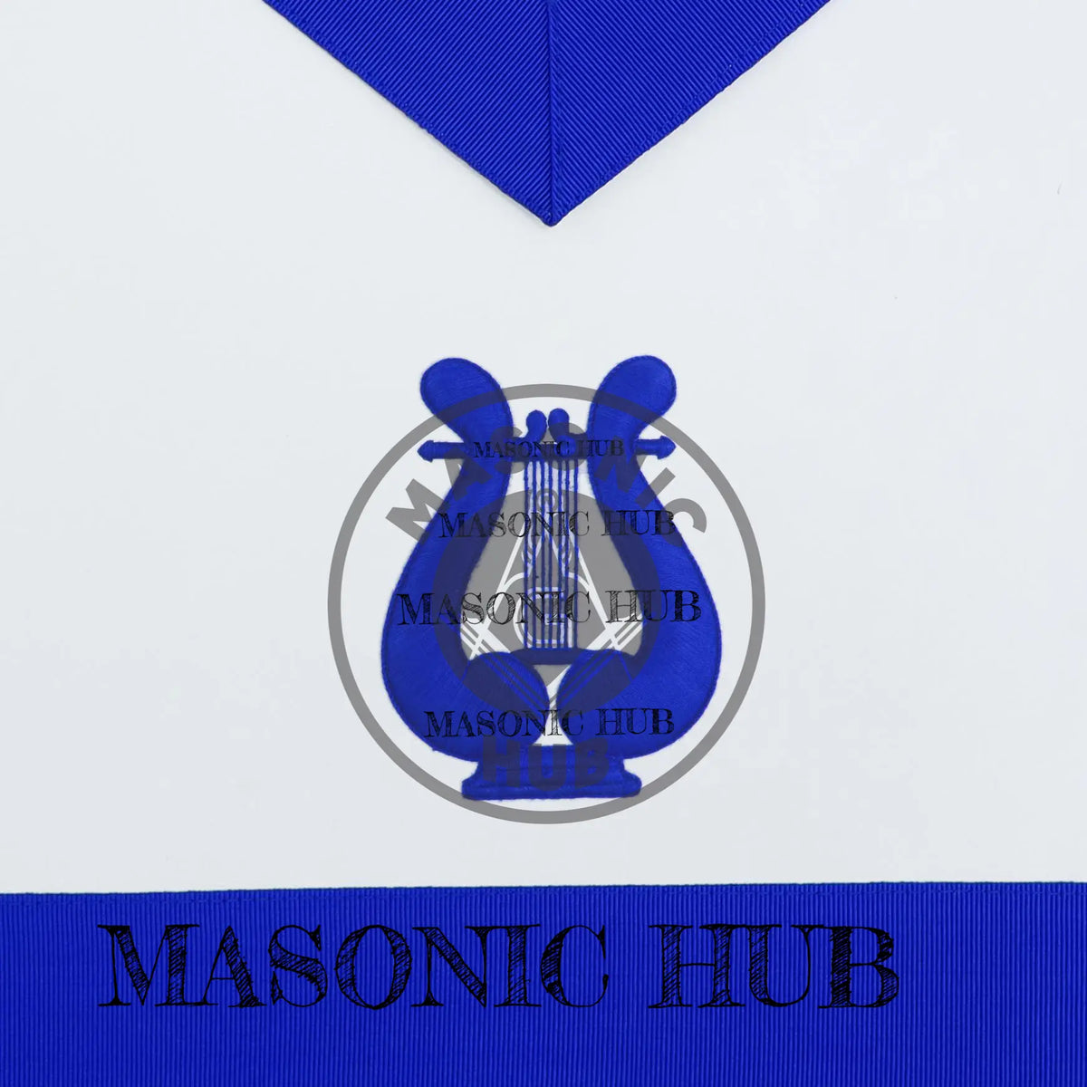 Masonic Blue Lodge Officer Handmade Musician Lambskin Apron with All-Seeing Eye Masonic Hub