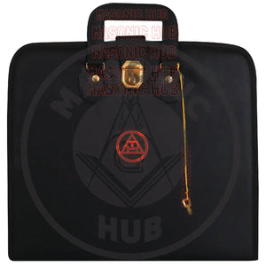 Masonic Royal Arch Hand-Embroidered Apron Case with Handle - RED VELVET Masonic Hub