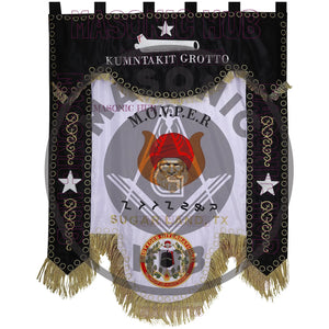 Custom M.O.V.P.E.R. Grotto Banner Flag – Gold Fringe – Personalized Lodge Display Masonic Hub