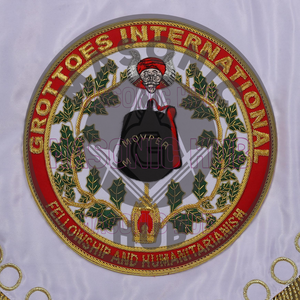 Custom M.O.V.P.E.R. Grotto Banner Flag – Gold Fringe – Personalized Lodge Display Masonic Hub