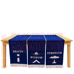Handcrafted Masonic Blue Lodge Pedestal Covers – Silver Embroidery (Set of 3) Masonic Hub
