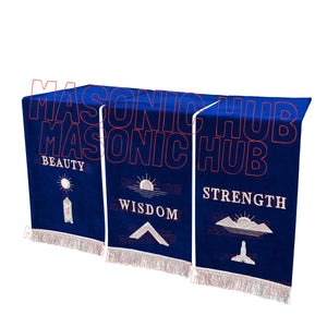 Handcrafted Masonic Blue Lodge Pedestal Covers – Silver Embroidery (Set of 3) Masonic Hub
