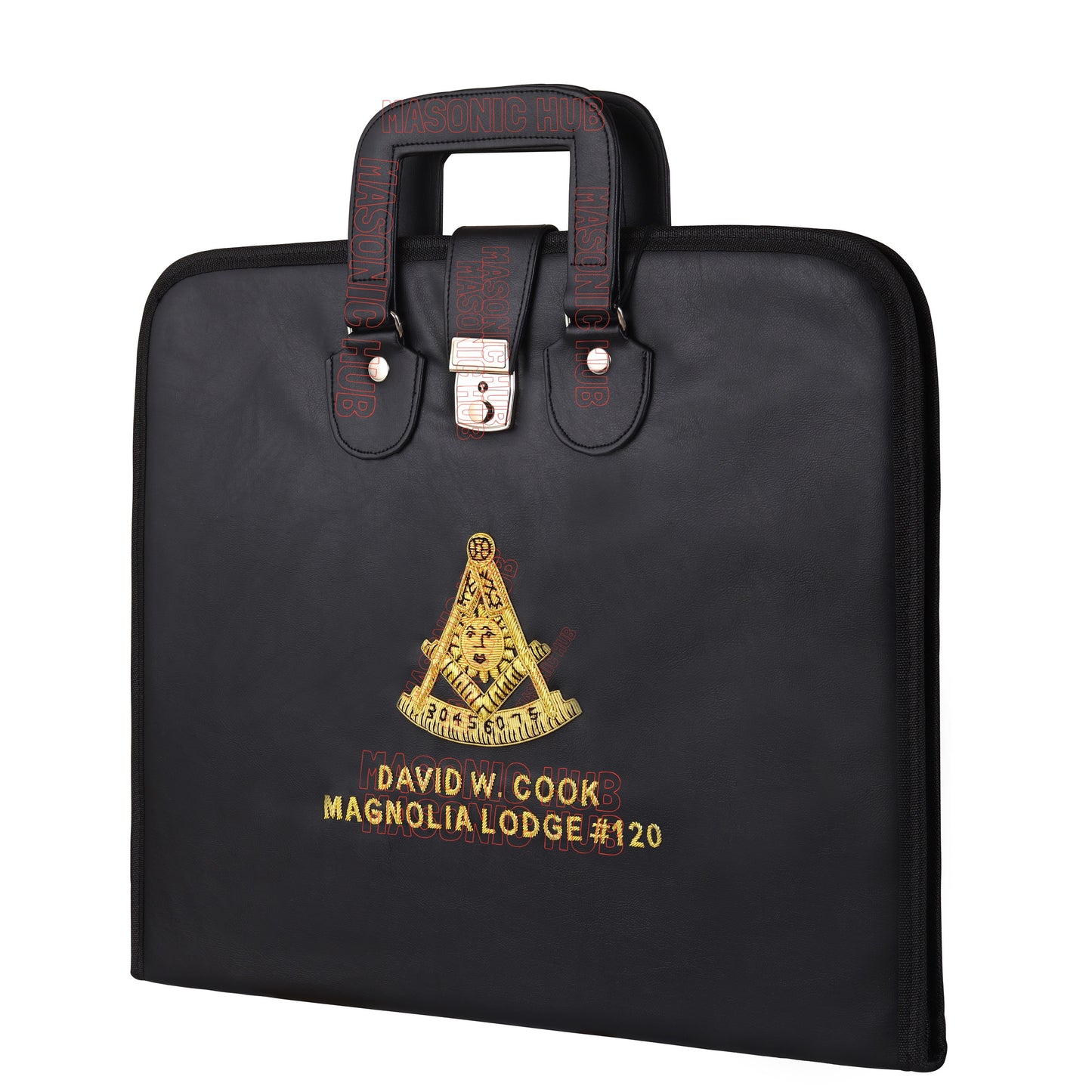 Masonic Hand Embroidered Customize Past Master Masonic Apron Case with Handle