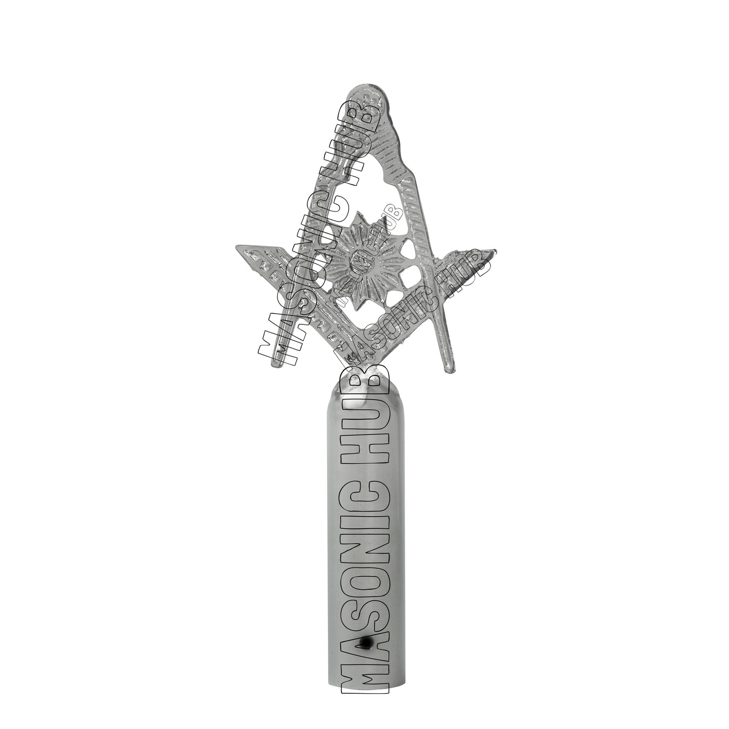 Silver Masonic Blue Lodge Tops Set with MM Emblem Freemason Masonic Pole