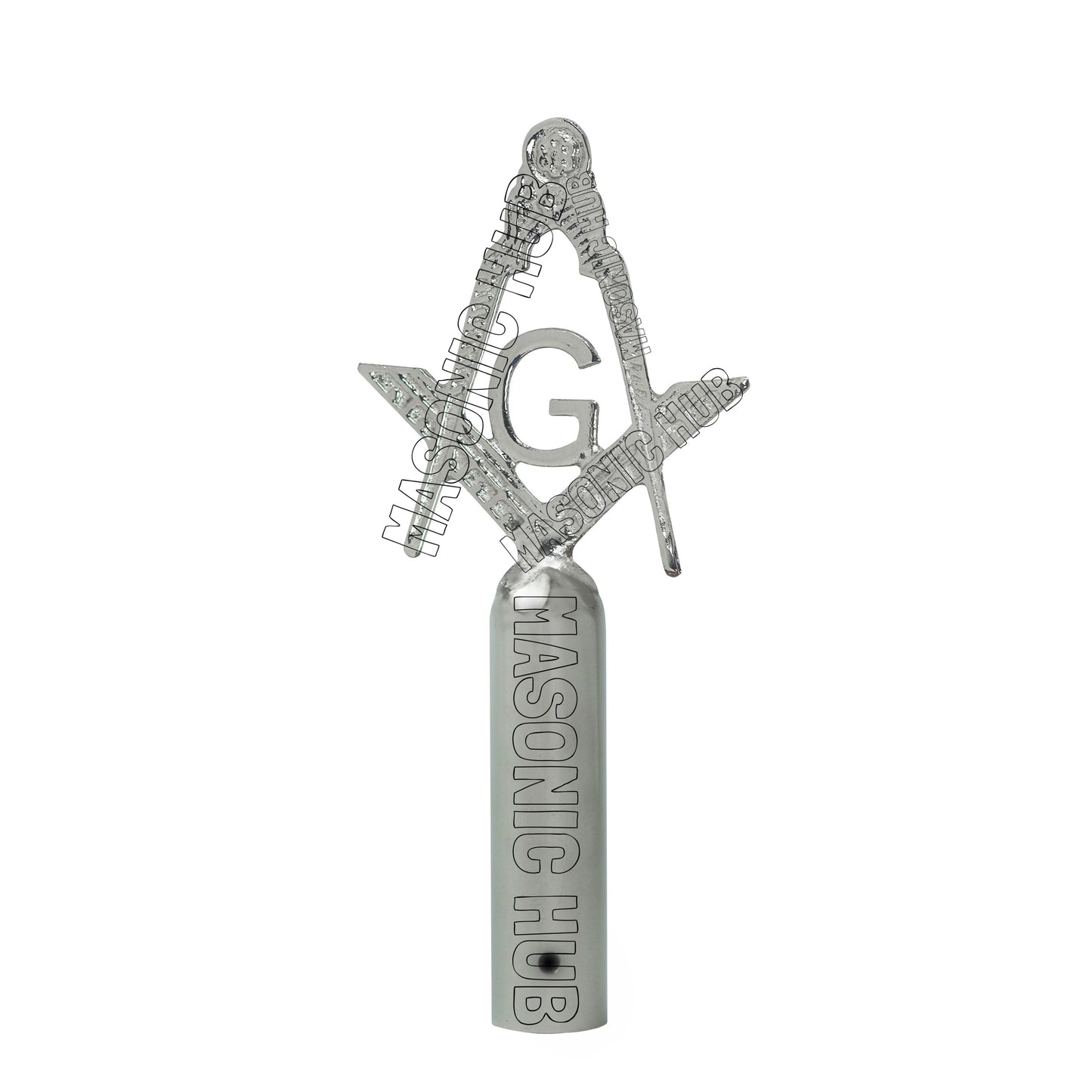 Silver Masonic Blue Lodge Tops Set with MM Emblem Freemason Masonic Pole