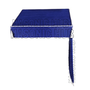 Masonic Bible Cushion & Drop Fall – Custom Lodge Name and Number – Blue Velvet Lodge Altar Cushion Masonic Hub