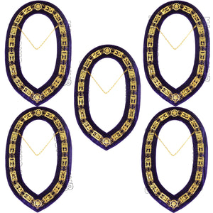 Masonic Regalia Cryptic Mason Royal & Select Master Chain Collar Purple Backing Masonic Hub