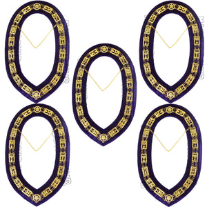 Masonic Regalia Cryptic Mason Royal & Select Master Chain Collar Purple Backing Masonic Hub