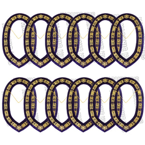 Masonic Regalia Cryptic Mason Royal & Select Master Chain Collar Purple Backing Masonic Hub