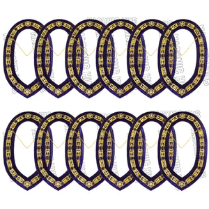 Masonic Regalia Cryptic Mason Royal & Select Master Chain Collar Purple Backing Masonic Hub