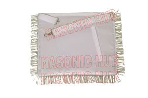 DeMolay Lambskin Apron | Past Master Emblem on Flap | Fully Silver Bullion Embroidery | Masonic Regalia Masonic Hub