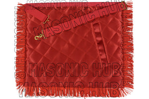 Handcrafted Masonic DeMolay Apron – 100% Lambskin Freemason Regalia with Master Mason Emblem Flap Masonic Hub