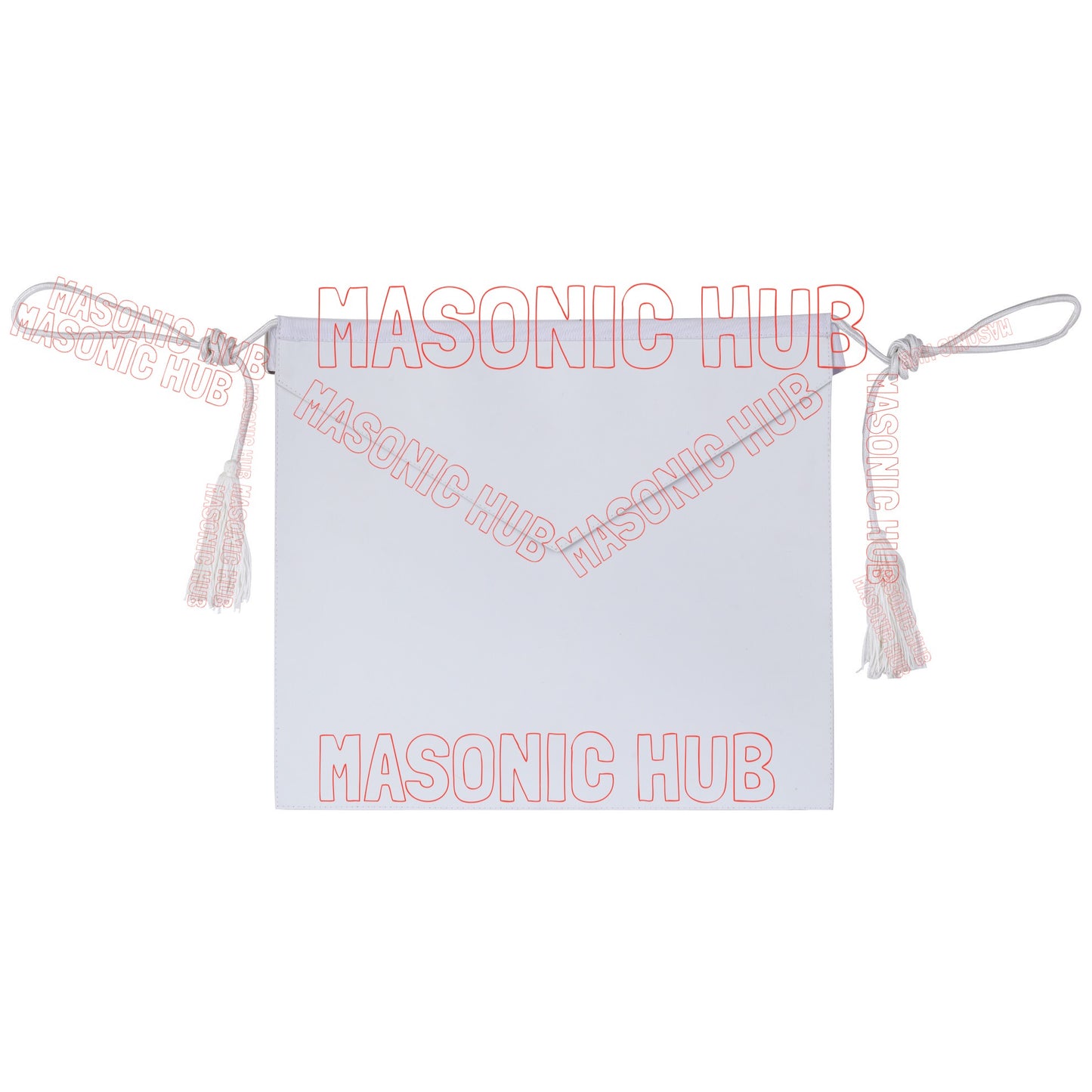 Masonic Hub Candidate / Entered Apprentice Faux Leather Apron with White Tassels