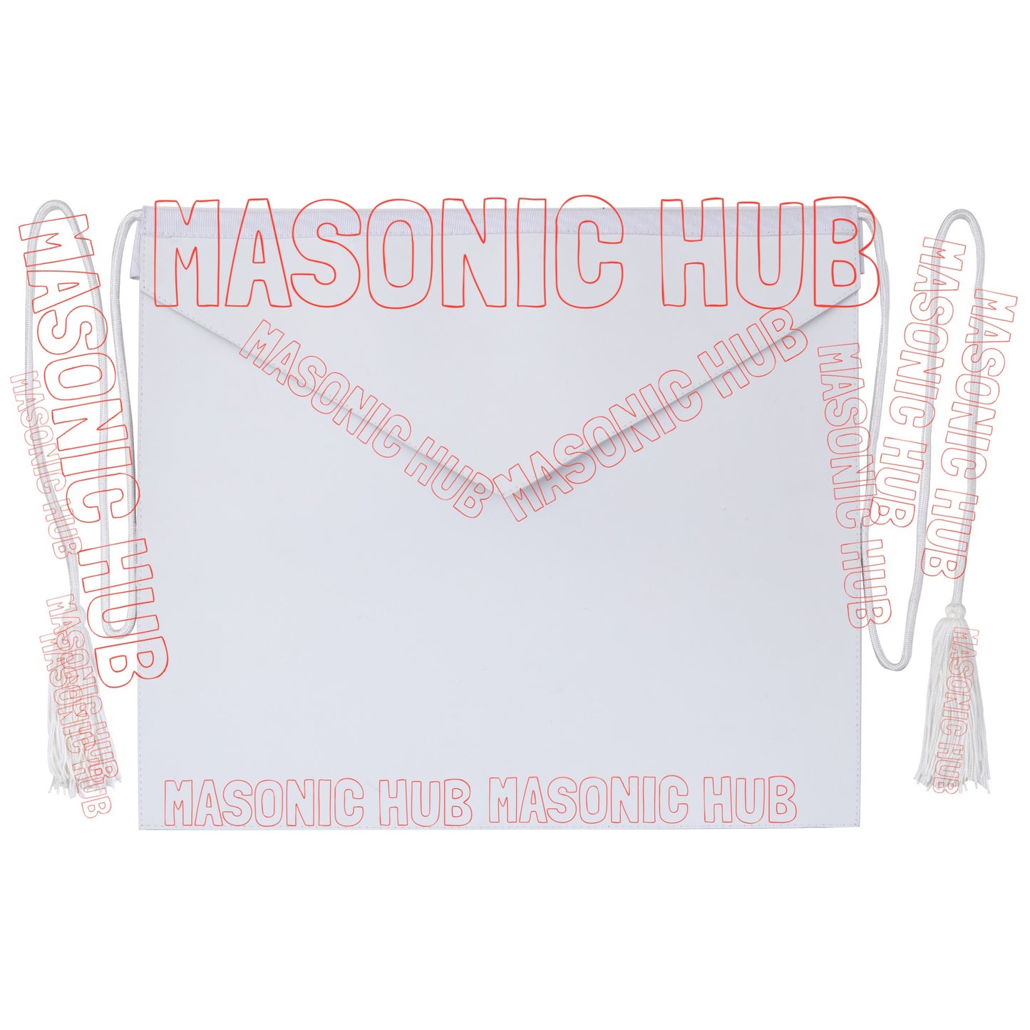 Masonic Hub Candidate / Entered Apprentice Faux Leather Apron with White Tassels