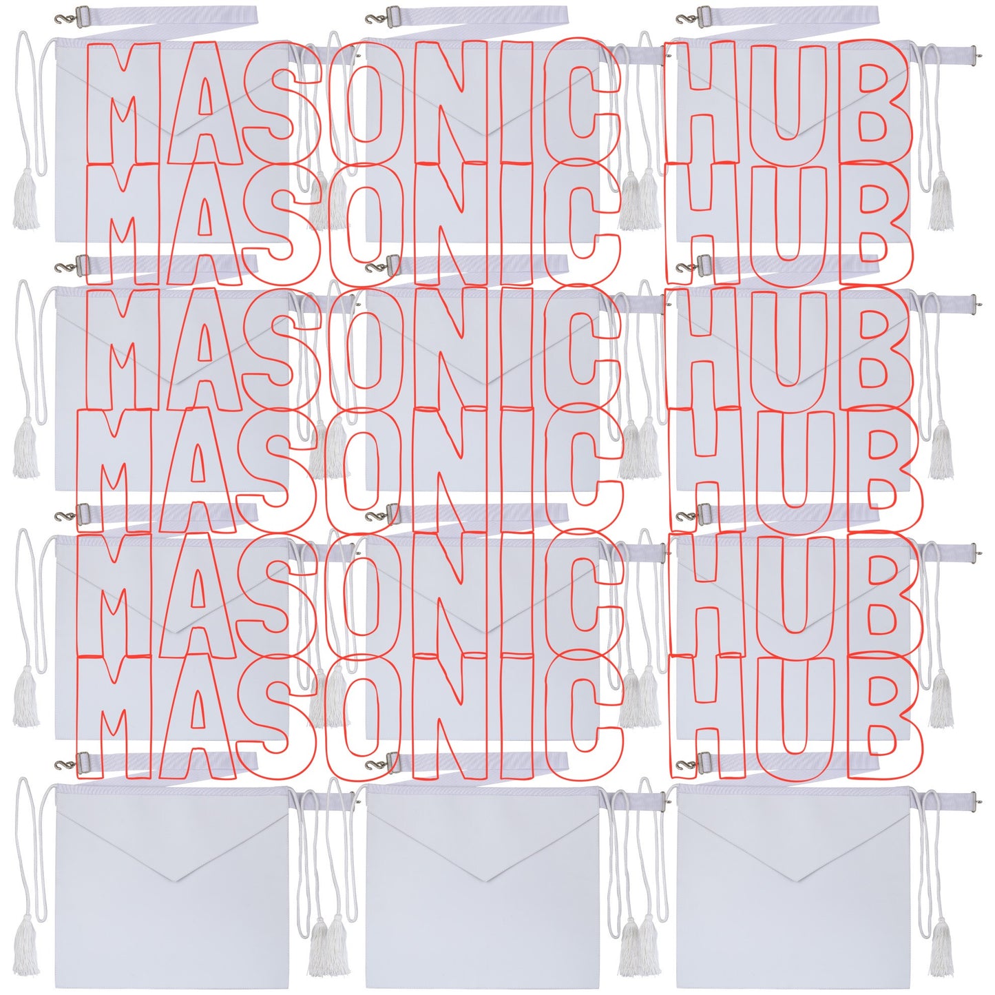 Masonic Hub Candidate / Entered Apprentice Faux Leather Apron with White Tassels