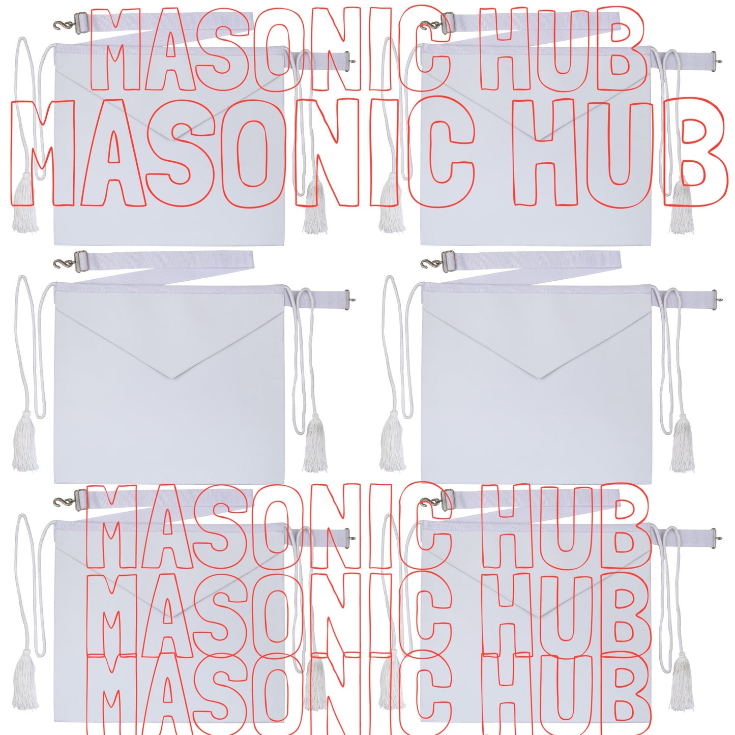 Masonic Hub Candidate / Entered Apprentice Faux Leather Apron with White Tassels