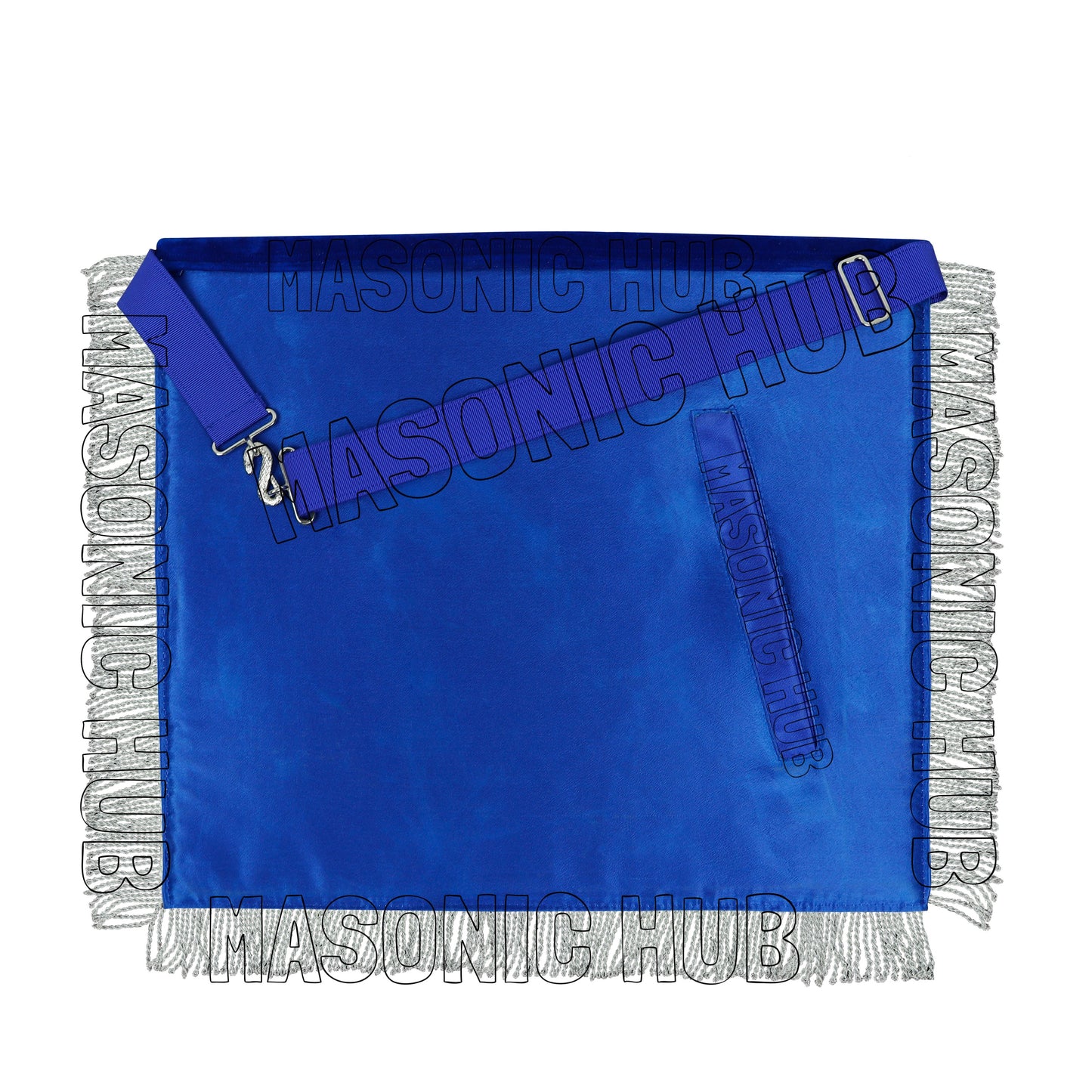MASONIC REGALIA – CUSTOM PAST MASTER LAMBSKIN APRON (HAND EMBROIDERED, SILVER)