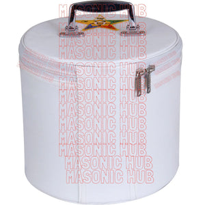 NEW ORDER OF EASTERN STAR FEZ CAP CASE – WHITE WITH EMBLEM Masonic Hub