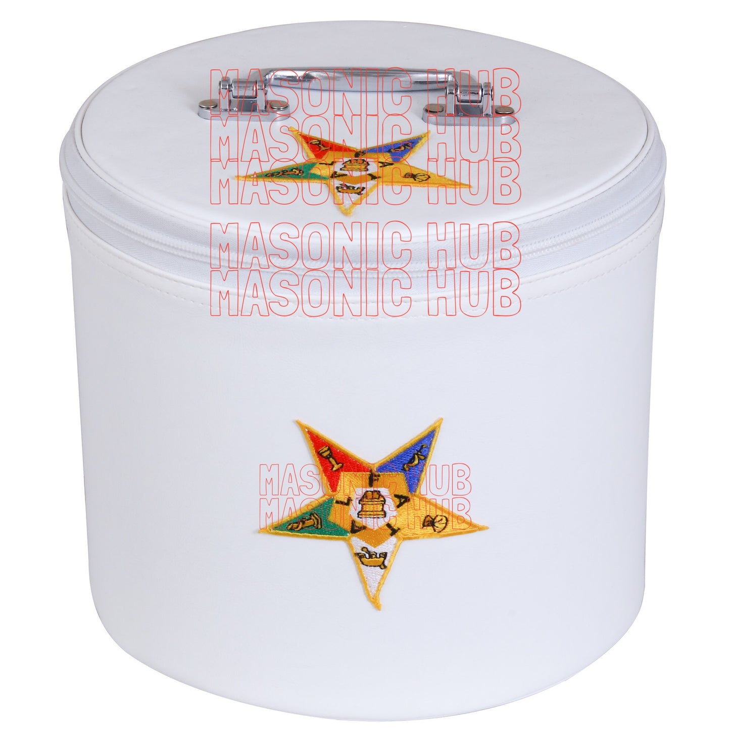 NEW ORDER OF EASTERN STAR FEZ CAP CASE – WHITE WITH EMBLEM