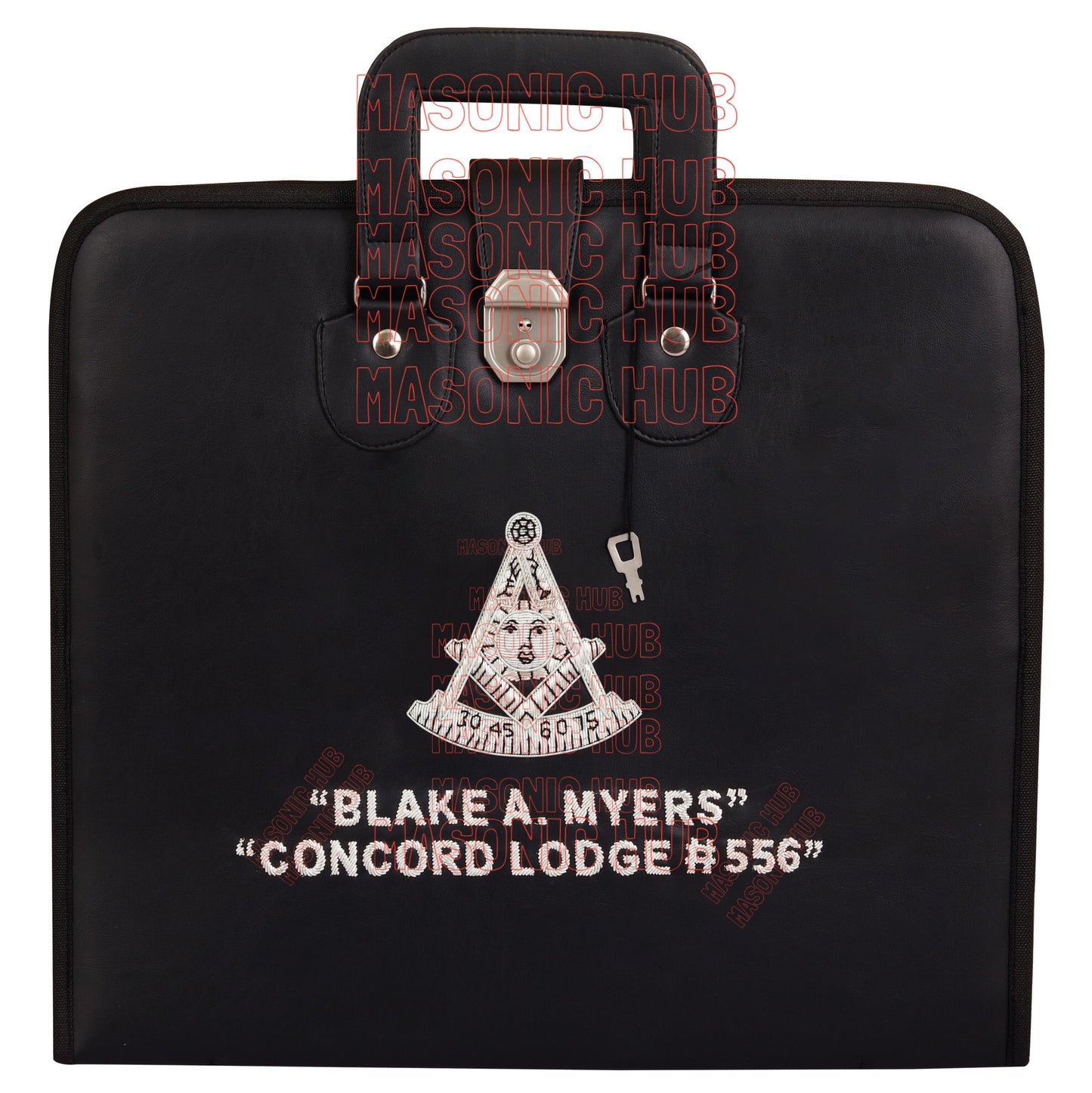 Masonic Hand Embroidered Customize Past Master Masonic Apron Case with Handle