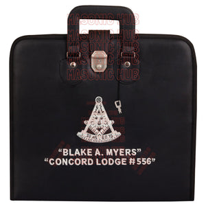 Masonic Hand Embroidered Customize Past Master Masonic Apron Case with Handle Masonic Hub