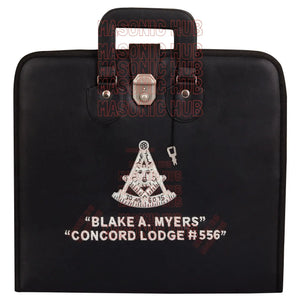 Masonic Hand Embroidered Customize Past Master Masonic Apron Case with Handle Masonic Hub