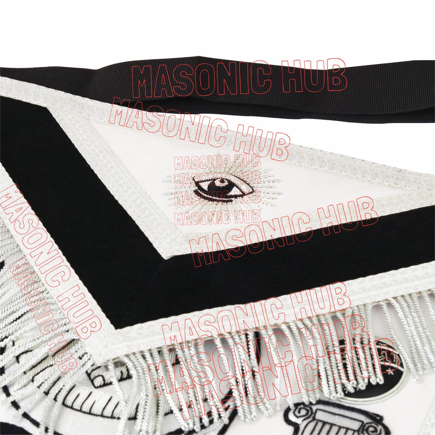 Past Master Skull & Cross Bones 100% Lambskin Masonic Apron - Handcrafted