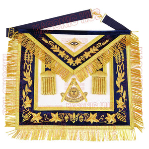 Handmade Masonic Past Master Apron with Compasses & Quadrant - Genuine Lambskin Masonic Hub